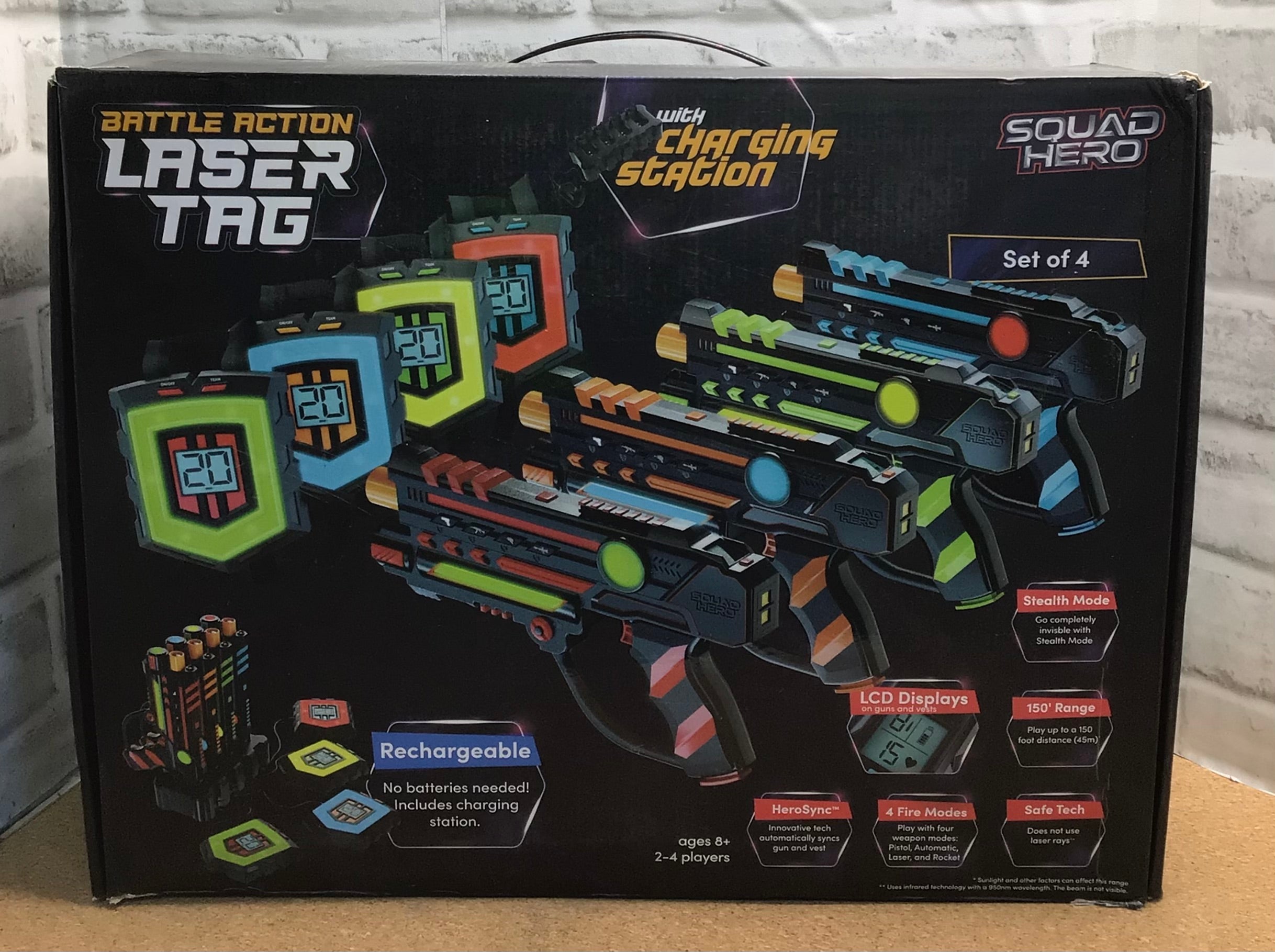 Squad Hero Rechargeable Laser Tag 360° Sensors + Innovative LCDs, HeroSync, (7884671451374)